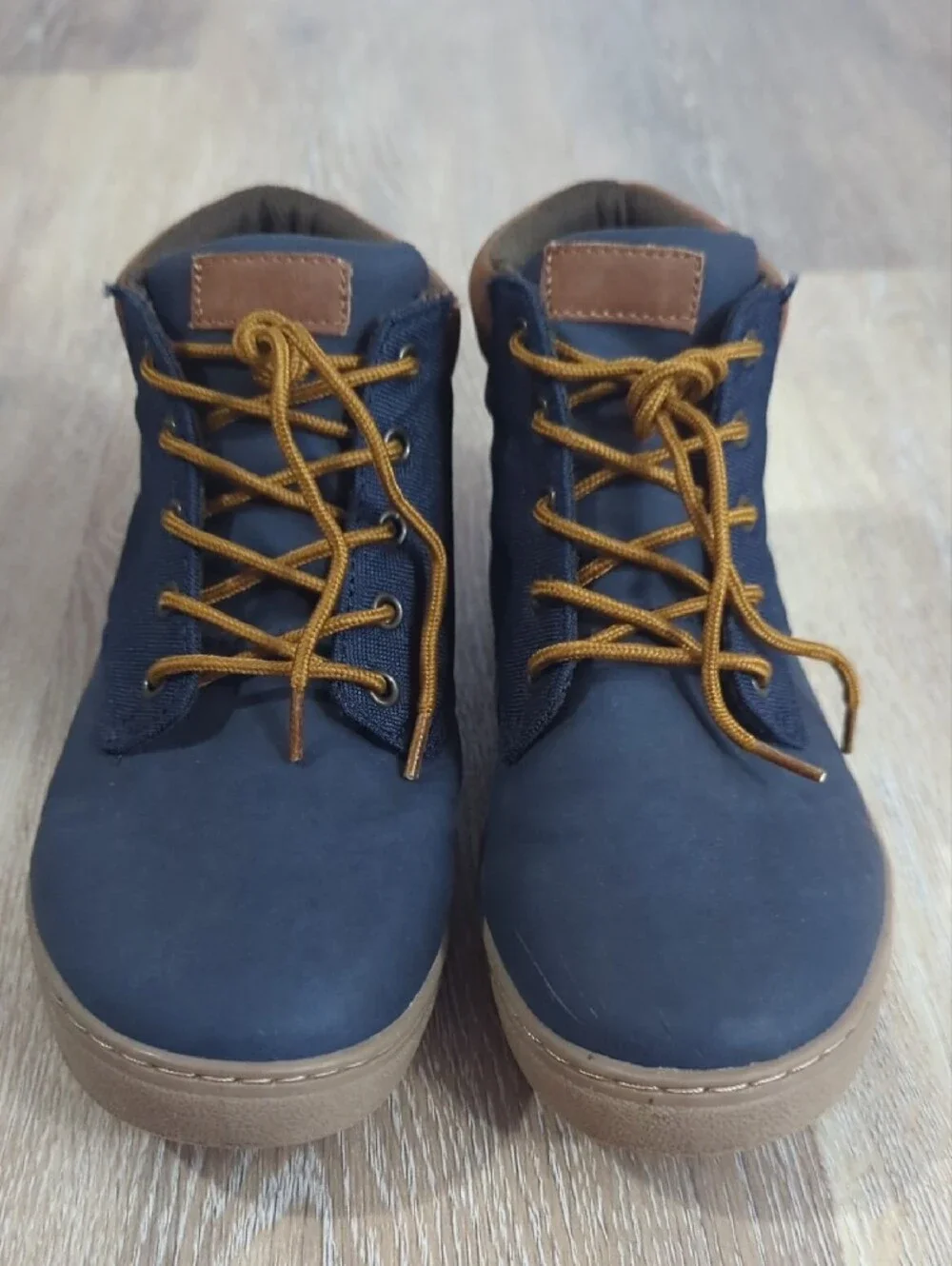 Children's Place Navy Casual Boots with Brown Accents